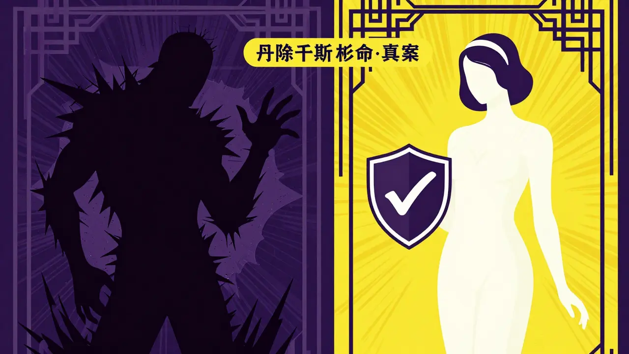 Art Deco illustration contrasting dangerous shadows with a safe, verified medical shield