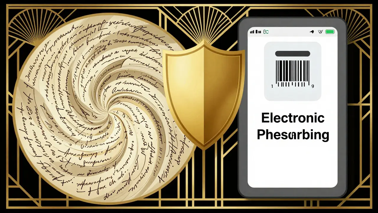 Comparison of handwritten vs digital prescriptions with a protective shield