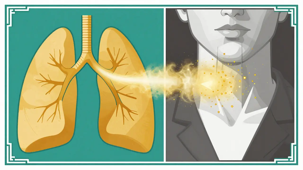 Visualizing lung deposition differences with golden mist