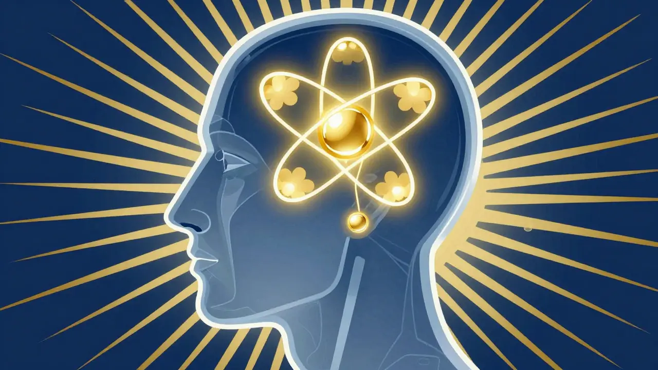 Illustration of zinc atoms repairing taste buds