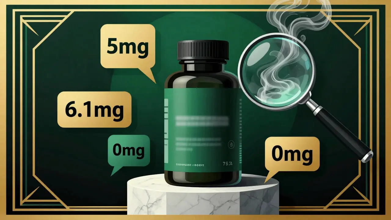 Mystery supplement bottle with inconsistent dosage symbols